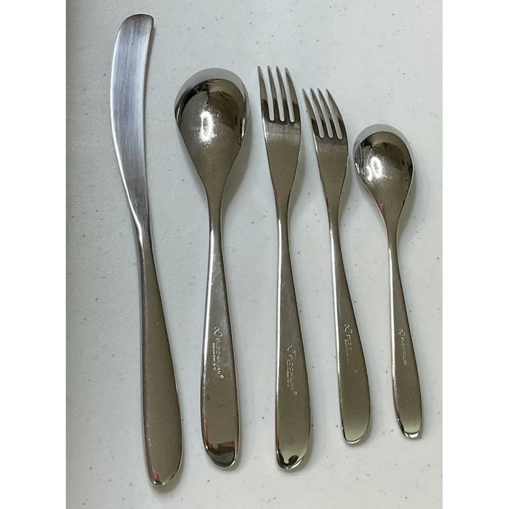 Studio William Olive Hazel Cutlery 5pcs Dinner Forks Knife Spoons Stainless Stee